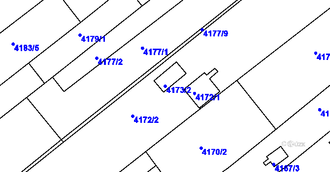 Parcela st. 4173/2 v KÚ Znojmo-město, Katastrální mapa