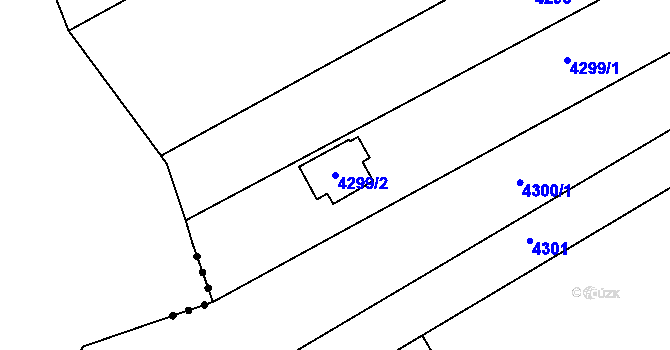 Parcela st. 4299/2 v KÚ Znojmo-město, Katastrální mapa