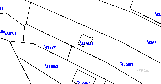 Parcela st. 4356/2 v KÚ Znojmo-město, Katastrální mapa