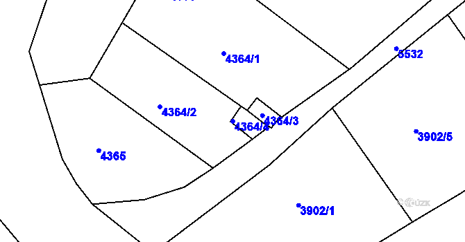 Parcela st. 4364/4 v KÚ Znojmo-město, Katastrální mapa