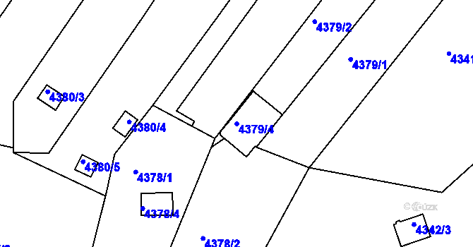 Parcela st. 4379/4 v KÚ Znojmo-město, Katastrální mapa
