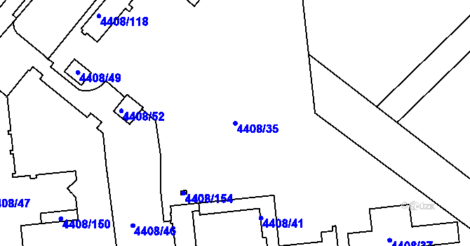 Parcela st. 4408/35 v KÚ Znojmo-město, Katastrální mapa