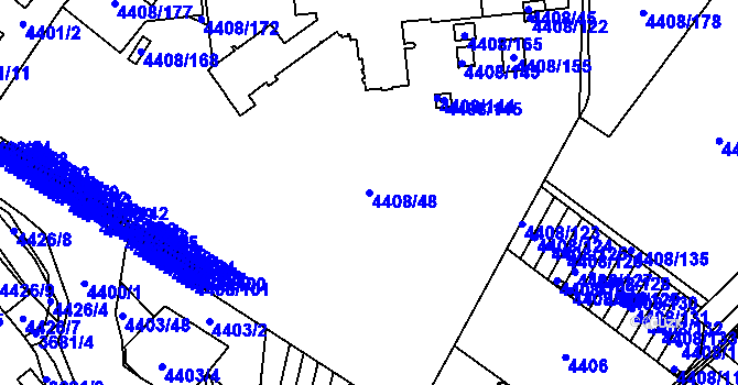 Parcela st. 4408/48 v KÚ Znojmo-město, Katastrální mapa