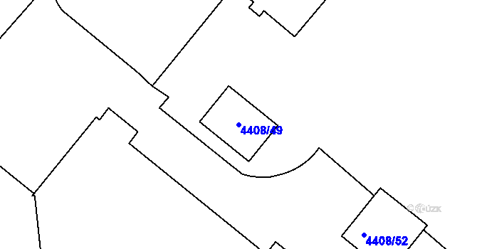 Parcela st. 4408/49 v KÚ Znojmo-město, Katastrální mapa