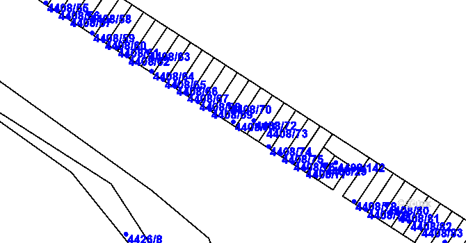 Parcela st. 4408/71 v KÚ Znojmo-město, Katastrální mapa