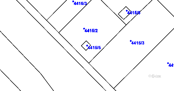 Parcela st. 4415/5 v KÚ Znojmo-město, Katastrální mapa