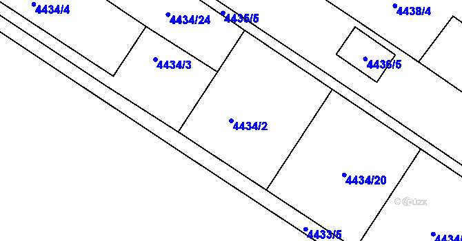 Parcela st. 4434/2 v KÚ Znojmo-město, Katastrální mapa