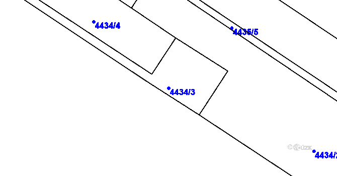 Parcela st. 4434/3 v KÚ Znojmo-město, Katastrální mapa