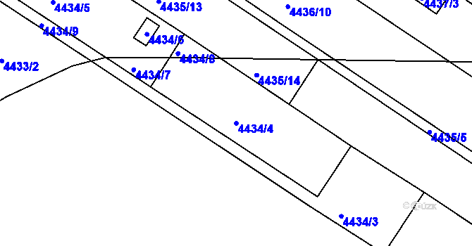 Parcela st. 4434/4 v KÚ Znojmo-město, Katastrální mapa