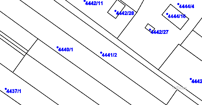 Parcela st. 4441/2 v KÚ Znojmo-město, Katastrální mapa