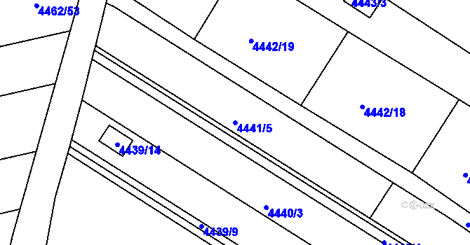 Parcela st. 4441/5 v KÚ Znojmo-město, Katastrální mapa