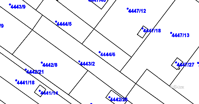 Parcela st. 4444/6 v KÚ Znojmo-město, Katastrální mapa