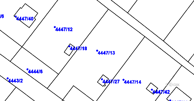 Parcela st. 4447/13 v KÚ Znojmo-město, Katastrální mapa