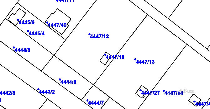 Parcela st. 4447/18 v KÚ Znojmo-město, Katastrální mapa