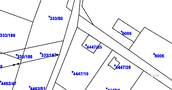 Parcela st. 4447/25 v KÚ Znojmo-město, Katastrální mapa