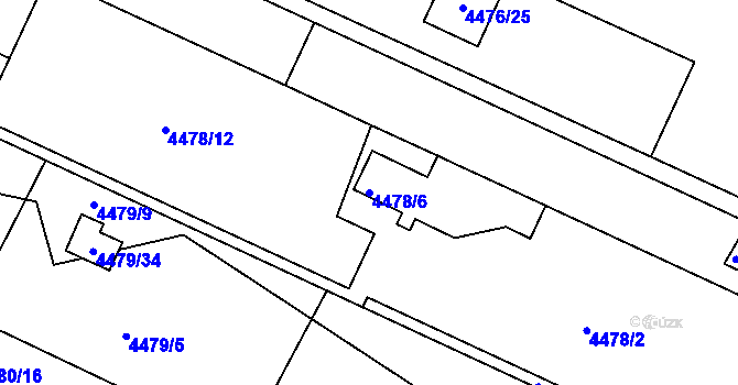 Parcela st. 4478/6 v KÚ Znojmo-město, Katastrální mapa