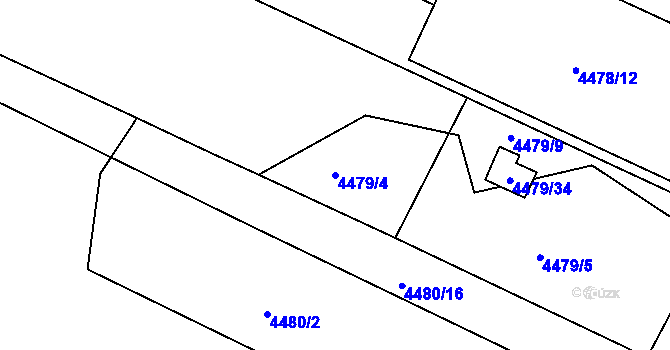 Parcela st. 4479/4 v KÚ Znojmo-město, Katastrální mapa