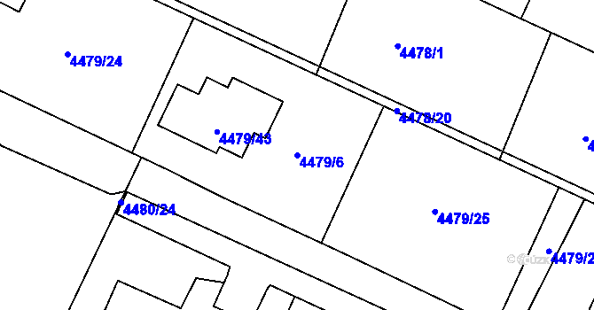 Parcela st. 4479/6 v KÚ Znojmo-město, Katastrální mapa