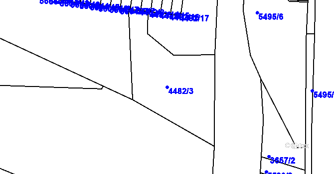 Parcela st. 4482/3 v KÚ Znojmo-město, Katastrální mapa