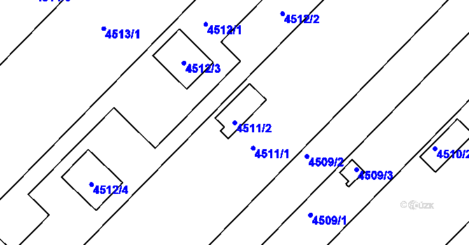Parcela st. 4511/2 v KÚ Znojmo-město, Katastrální mapa