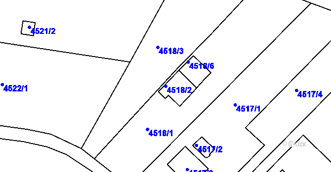 Parcela st. 4518/2 v KÚ Znojmo-město, Katastrální mapa