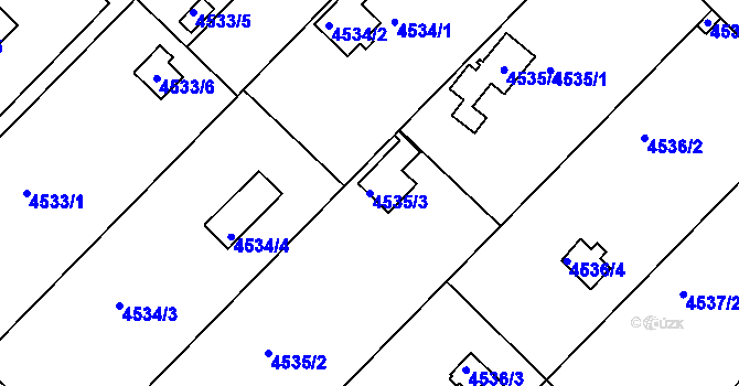 Parcela st. 4535/3 v KÚ Znojmo-město, Katastrální mapa