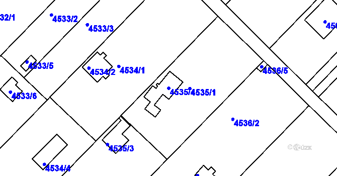 Parcela st. 4535/4 v KÚ Znojmo-město, Katastrální mapa