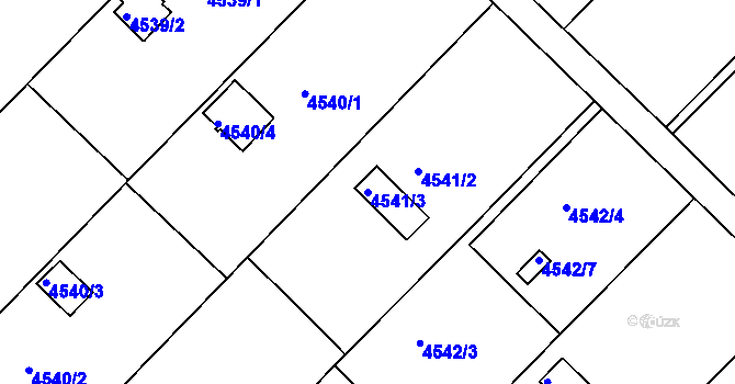 Parcela st. 4541/3 v KÚ Znojmo-město, Katastrální mapa