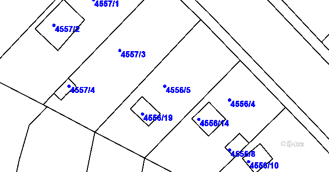Parcela st. 4556/5 v KÚ Znojmo-město, Katastrální mapa