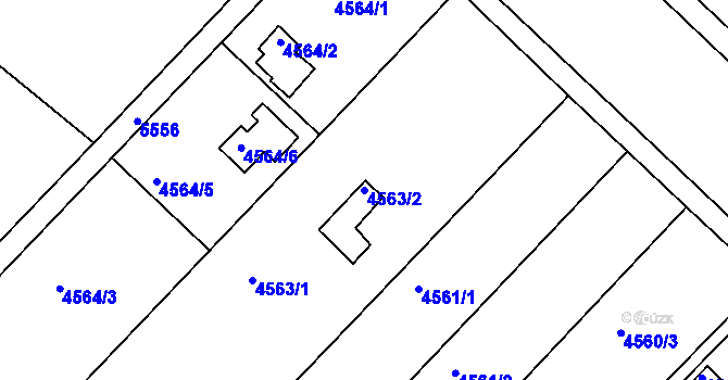 Parcela st. 4563/2 v KÚ Znojmo-město, Katastrální mapa