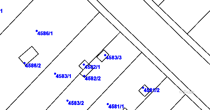 Parcela st. 4583/3 v KÚ Znojmo-město, Katastrální mapa
