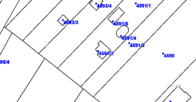 Parcela st. 4591/2 v KÚ Znojmo-město, Katastrální mapa