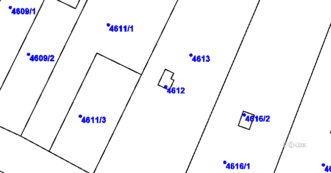 Parcela st. 4612 v KÚ Znojmo-město, Katastrální mapa