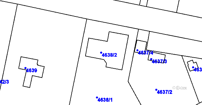 Parcela st. 4638/2 v KÚ Znojmo-město, Katastrální mapa