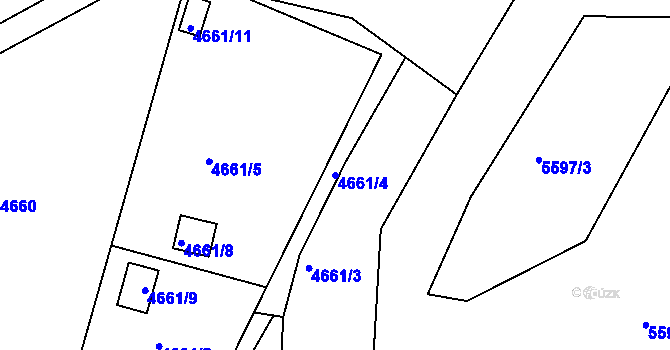 Parcela st. 4661/4 v KÚ Znojmo-město, Katastrální mapa