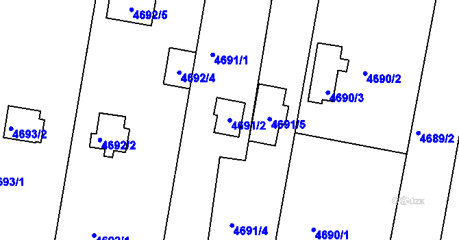 Parcela st. 4691/2 v KÚ Znojmo-město, Katastrální mapa