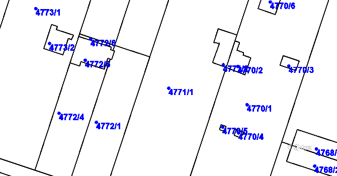 Parcela st. 4771/1 v KÚ Znojmo-město, Katastrální mapa