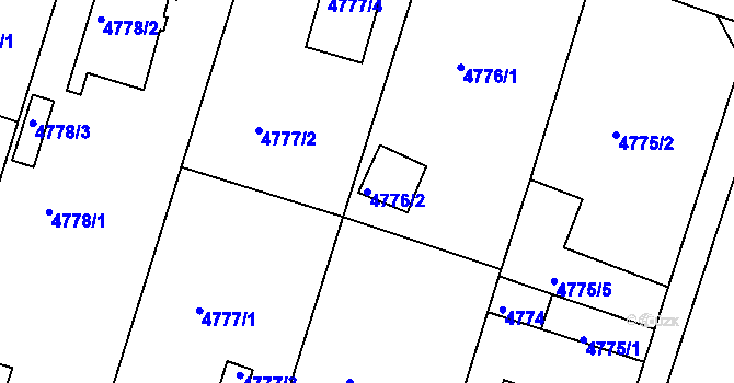 Parcela st. 4776/2 v KÚ Znojmo-město, Katastrální mapa