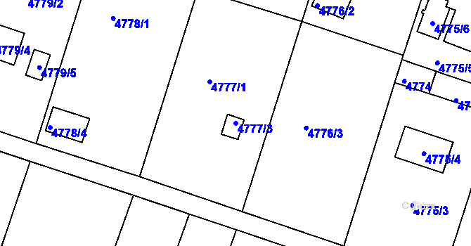Parcela st. 4777/3 v KÚ Znojmo-město, Katastrální mapa