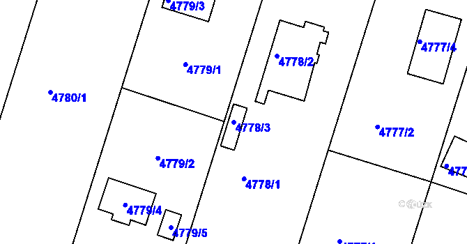 Parcela st. 4778/3 v KÚ Znojmo-město, Katastrální mapa
