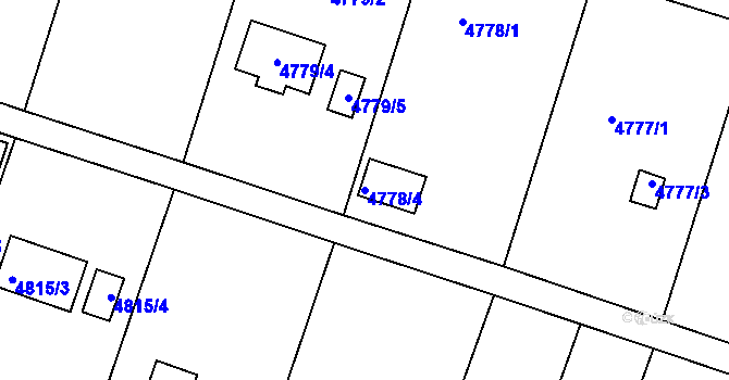 Parcela st. 4778/4 v KÚ Znojmo-město, Katastrální mapa