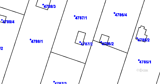 Parcela st. 4787/2 v KÚ Znojmo-město, Katastrální mapa
