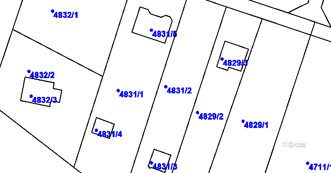 Parcela st. 4831/2 v KÚ Znojmo-město, Katastrální mapa