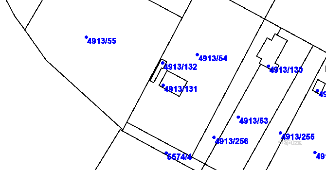 Parcela st. 4913/131 v KÚ Znojmo-město, Katastrální mapa