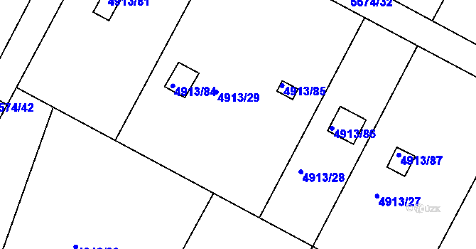 Parcela st. 4913/219 v KÚ Znojmo-město, Katastrální mapa