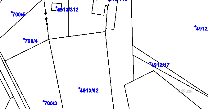Parcela st. 4913/274 v KÚ Znojmo-město, Katastrální mapa