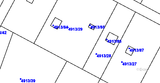 Parcela st. 4913/290 v KÚ Znojmo-město, Katastrální mapa
