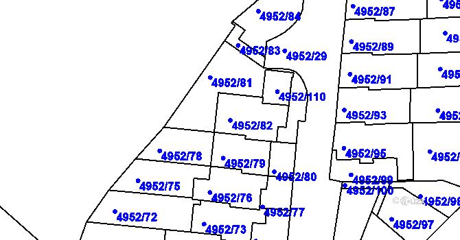 Parcela st. 4952/82 v KÚ Znojmo-město, Katastrální mapa
