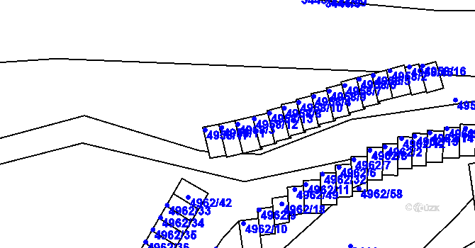 Parcela st. 4958/3 v KÚ Znojmo-město, Katastrální mapa