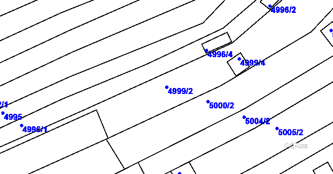 Parcela st. 4999/2 v KÚ Znojmo-město, Katastrální mapa